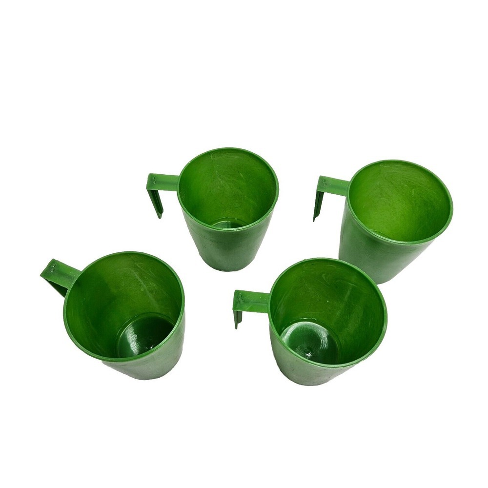 4-pc  Vintage Avocado‎ Green stackable Camping Cups With Handles